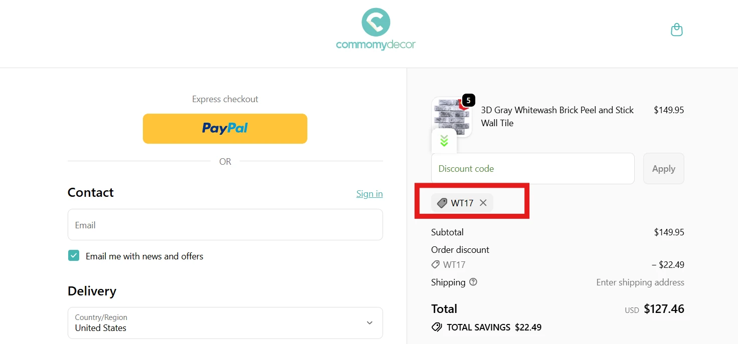 Use Discount Code WT17 for 15% OFF Sitewide at commomy.com